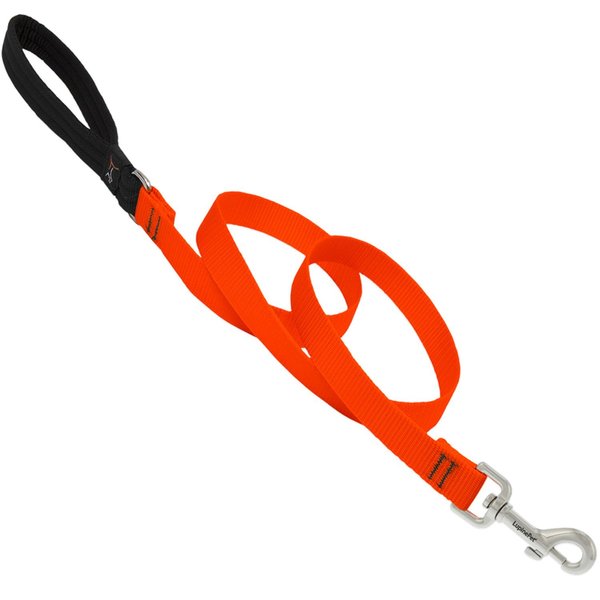 Lupine Pet Basic Solids Blaze Orange Blaze Orange Nylon Dog Leash 52509